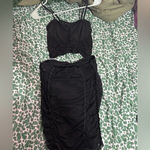 Mesh crop top and panty insert bodycon skirt, barely worn, size medium